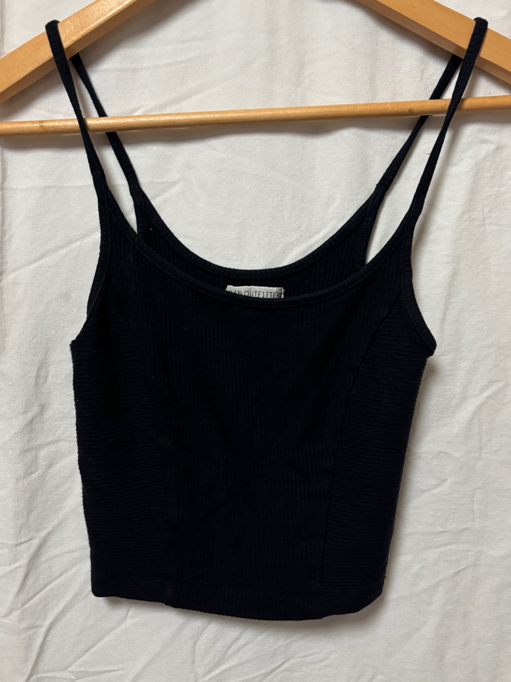 Urban outfitters cropped fitted black tank top